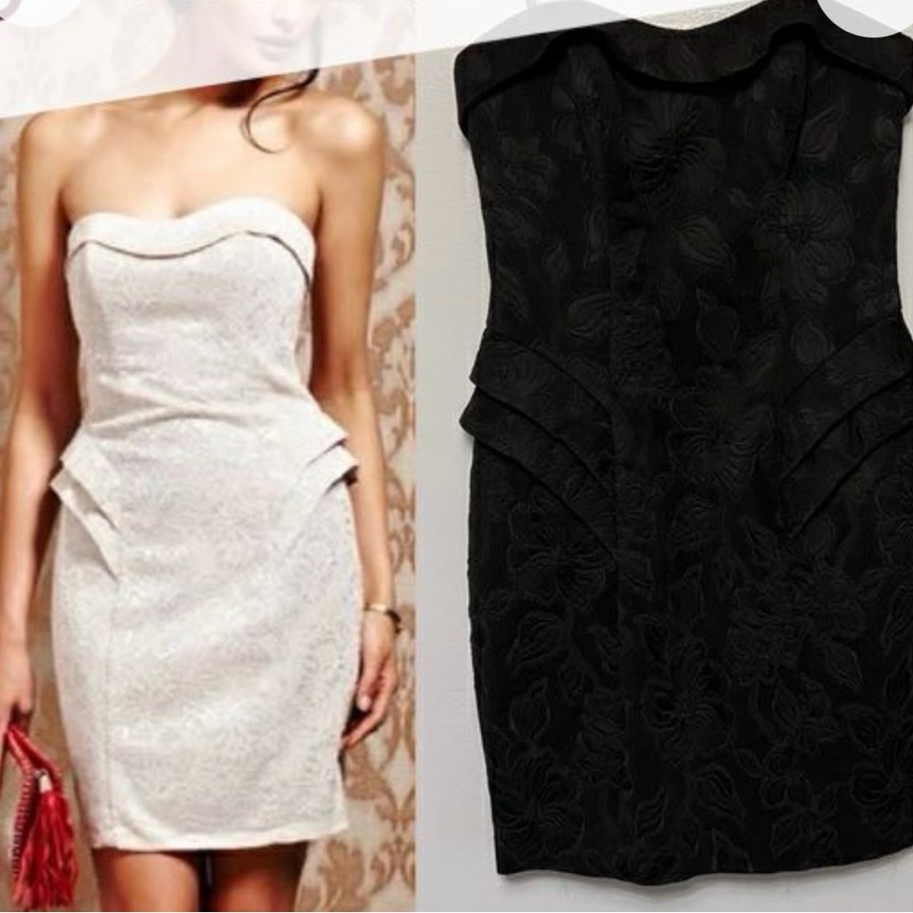 ABS‎ Allen Schwartz Black Strapless Dress size 2 NWT